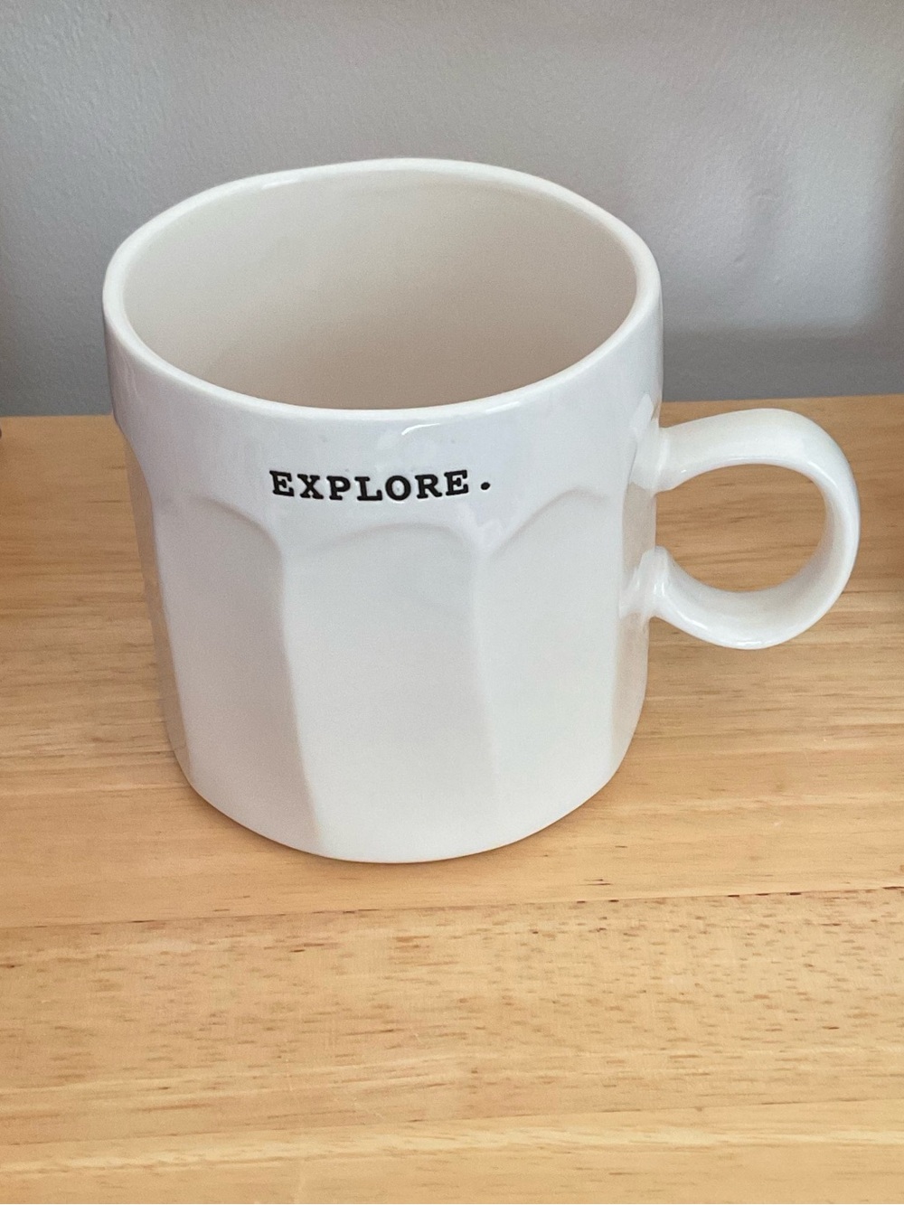 RAE DUNN - Explore Large White Coffee Mug